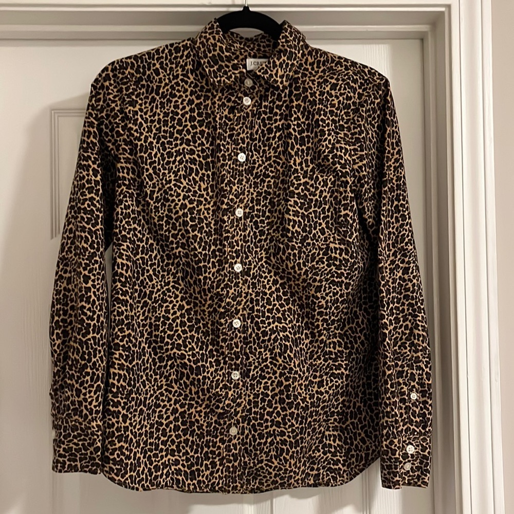 JCrew Animal Print Button Down